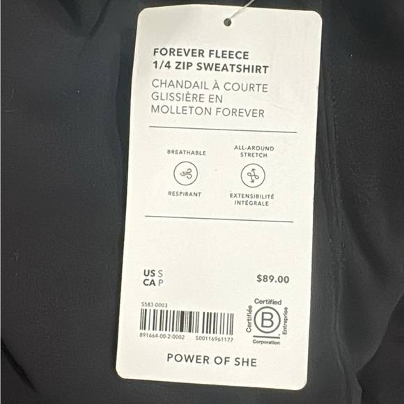 Athleta Forever Fleece 1/4 Zip Sweatshirt // Black - Picture 9 of 13